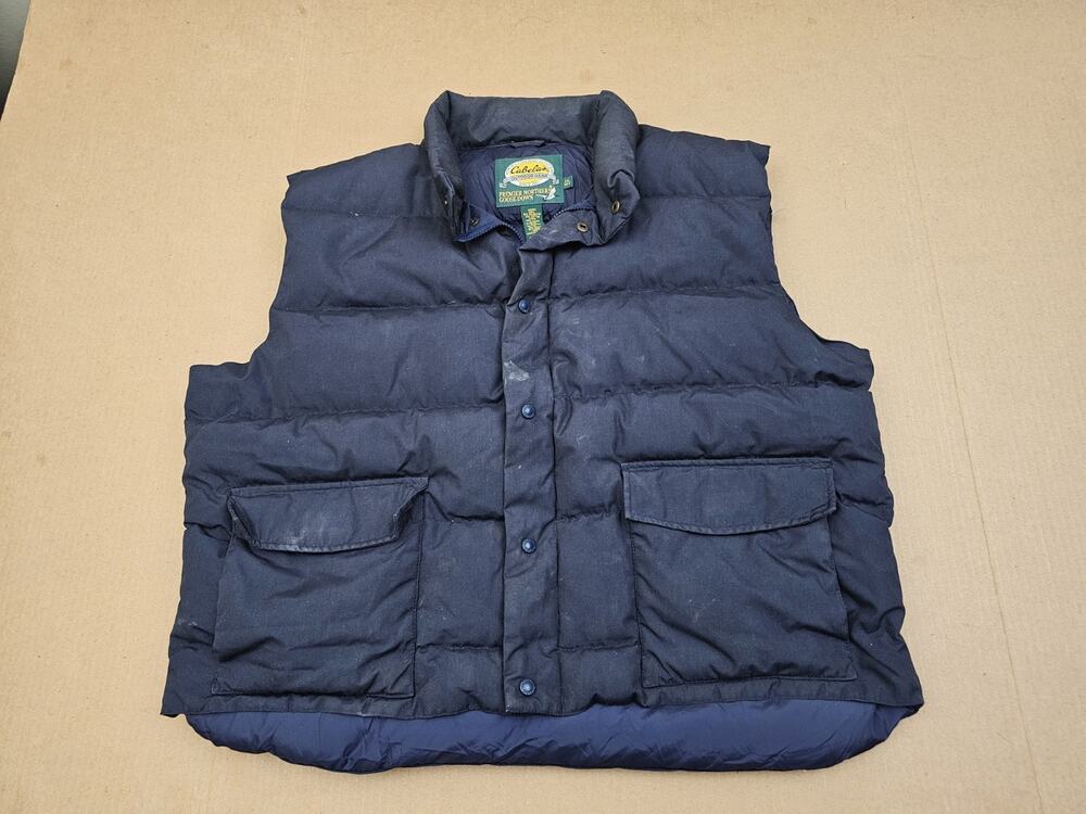 Cabela's Mens Blue Premium Northern Goose Down Puffer Vest Size 2XL